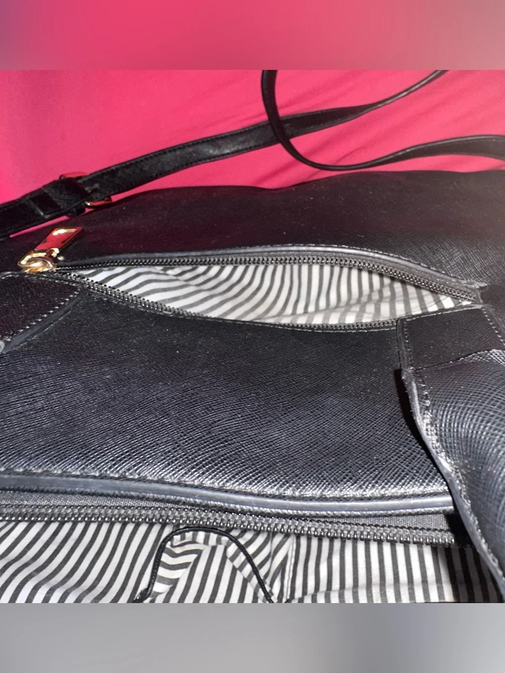 Carlos by Carlos Santana Black Leather Laptop Tote with Removable Strap